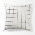 Suzanne 22 x 22 White/Black Square Pattern Decorative Pillow Cover
