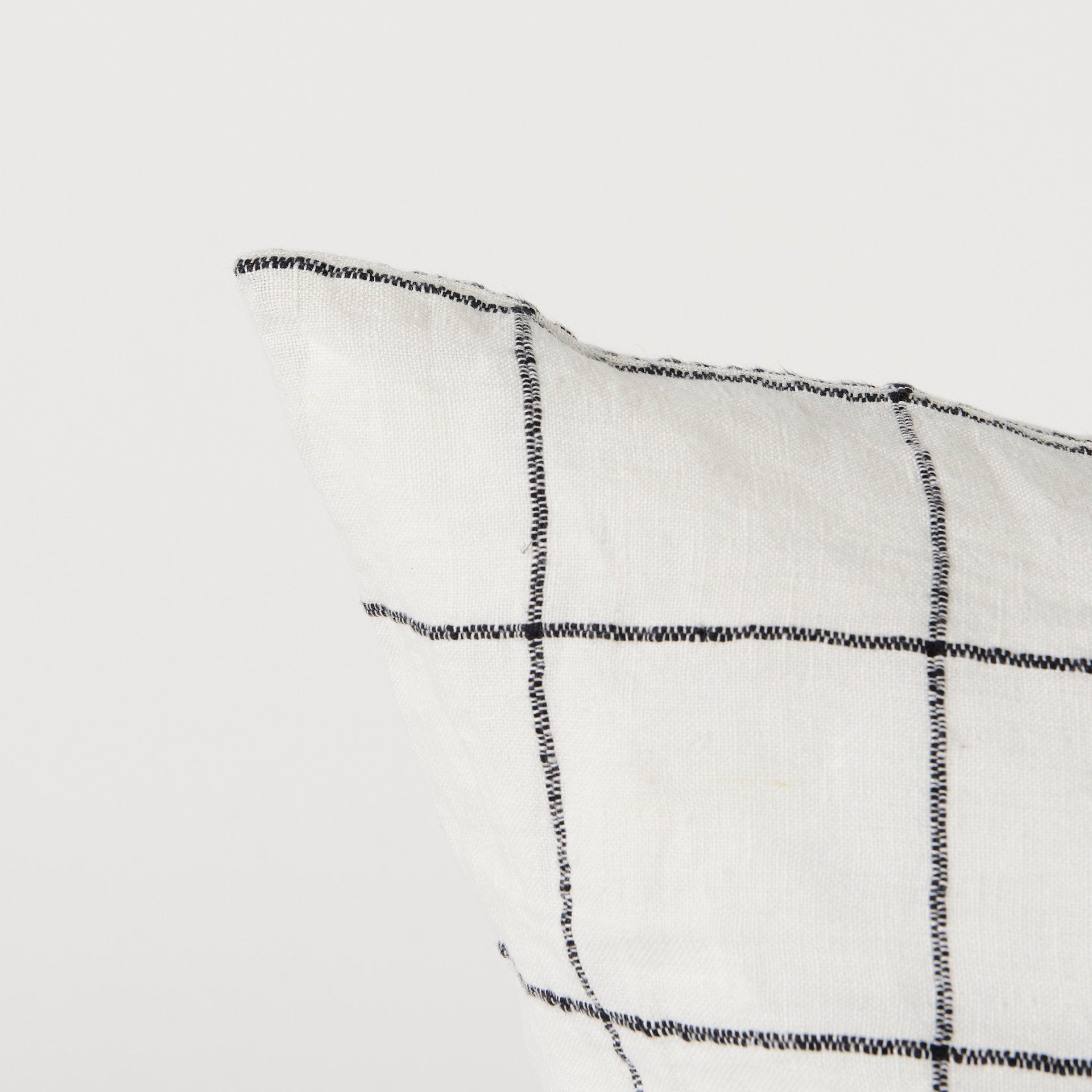 Suzanne 22 x 22 White/Black Square Pattern Decorative Pillow Cover