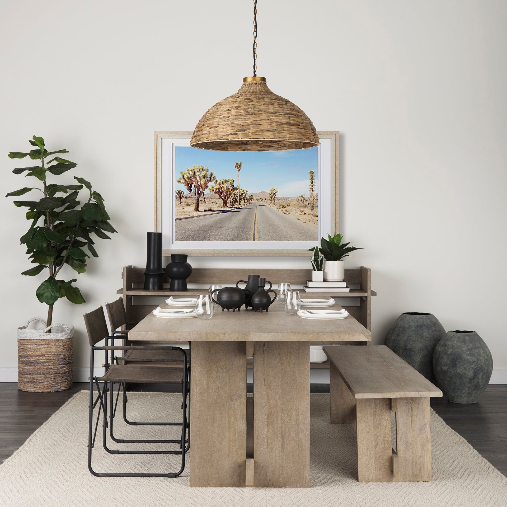 Gobi Ceramic Oval Floor Vase Small 20L x 23H Gray