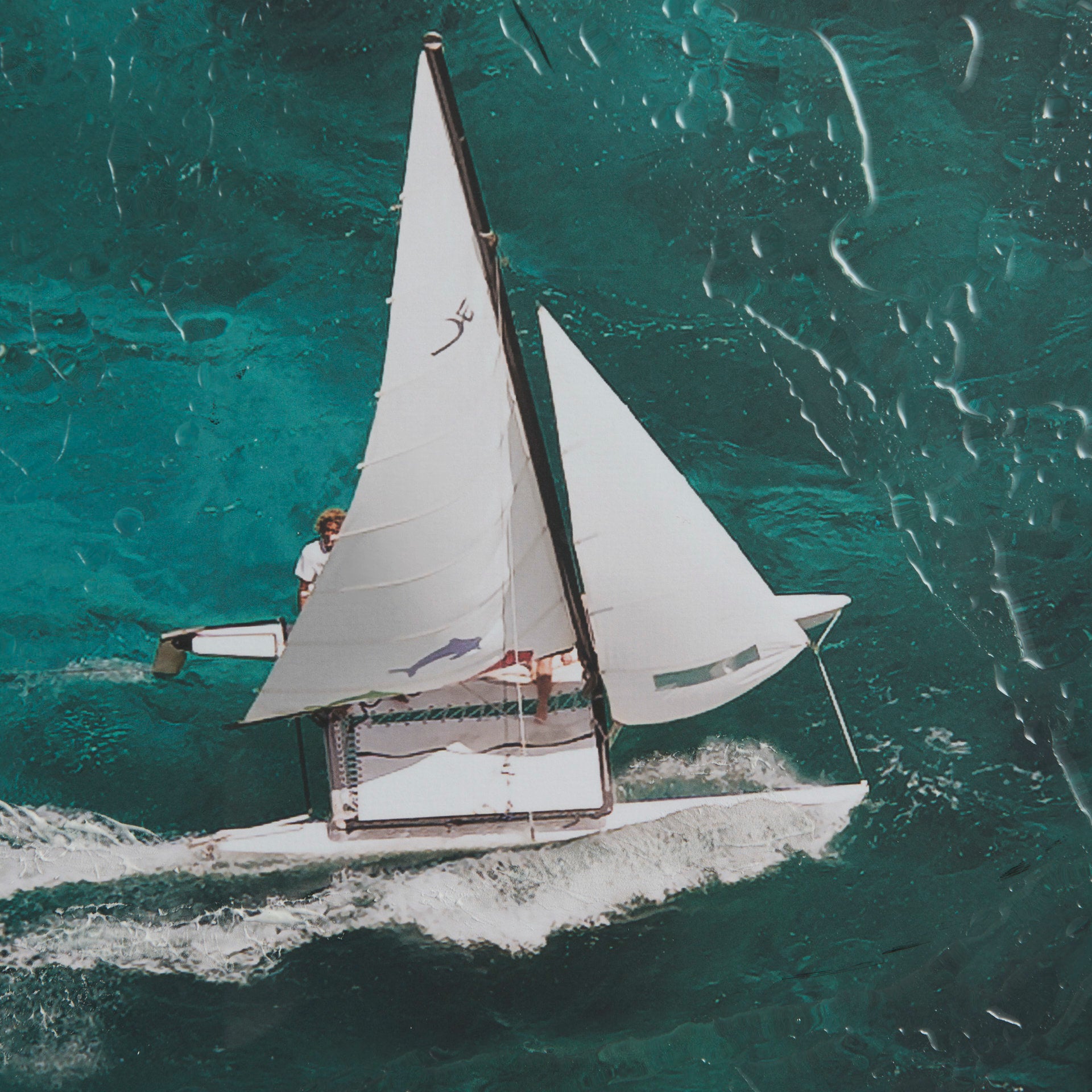 Hobie Sailing Hand-Embellished Textured Framed Photo Art Print