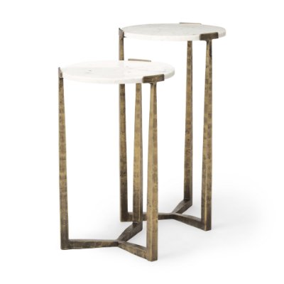 Atticus Black Wood Nesting Accent Tables Set of Two