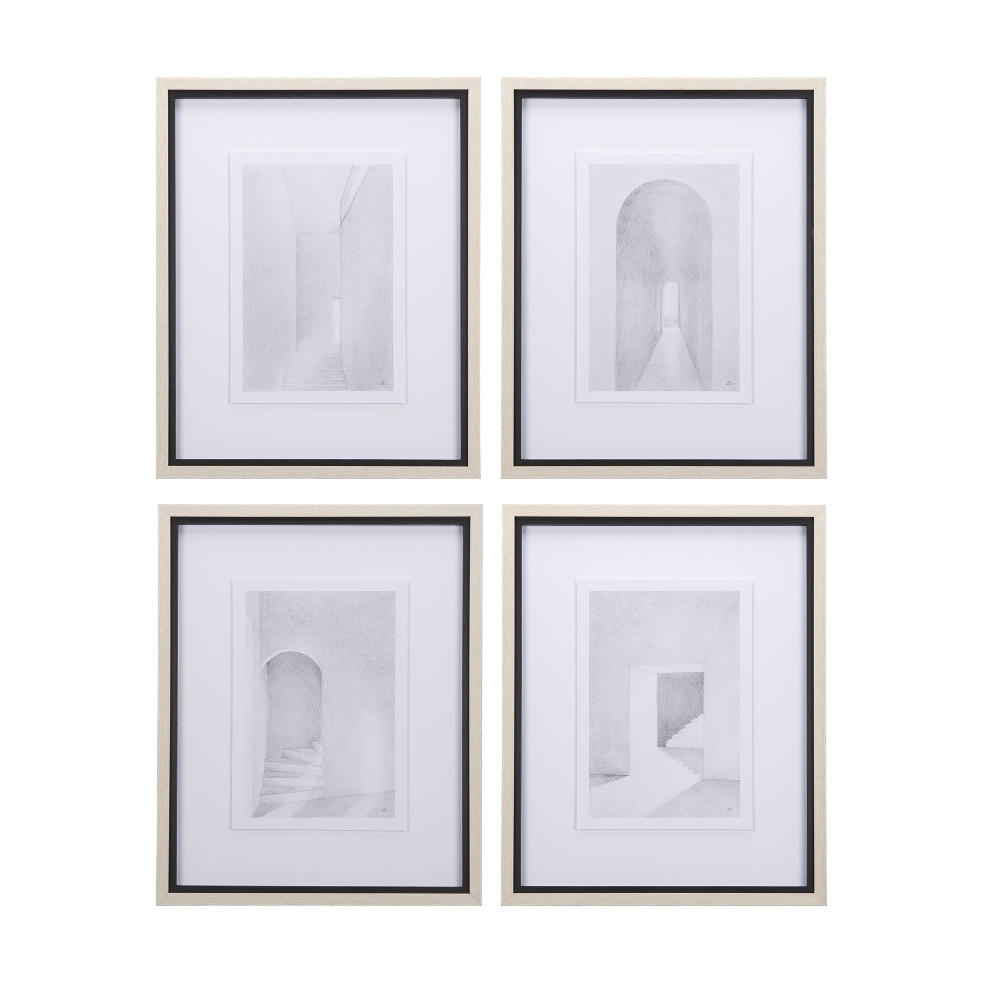 Corridor II Hand Embellished Textured Framed Art Print Matted under Glass - Calgary Furniture Store