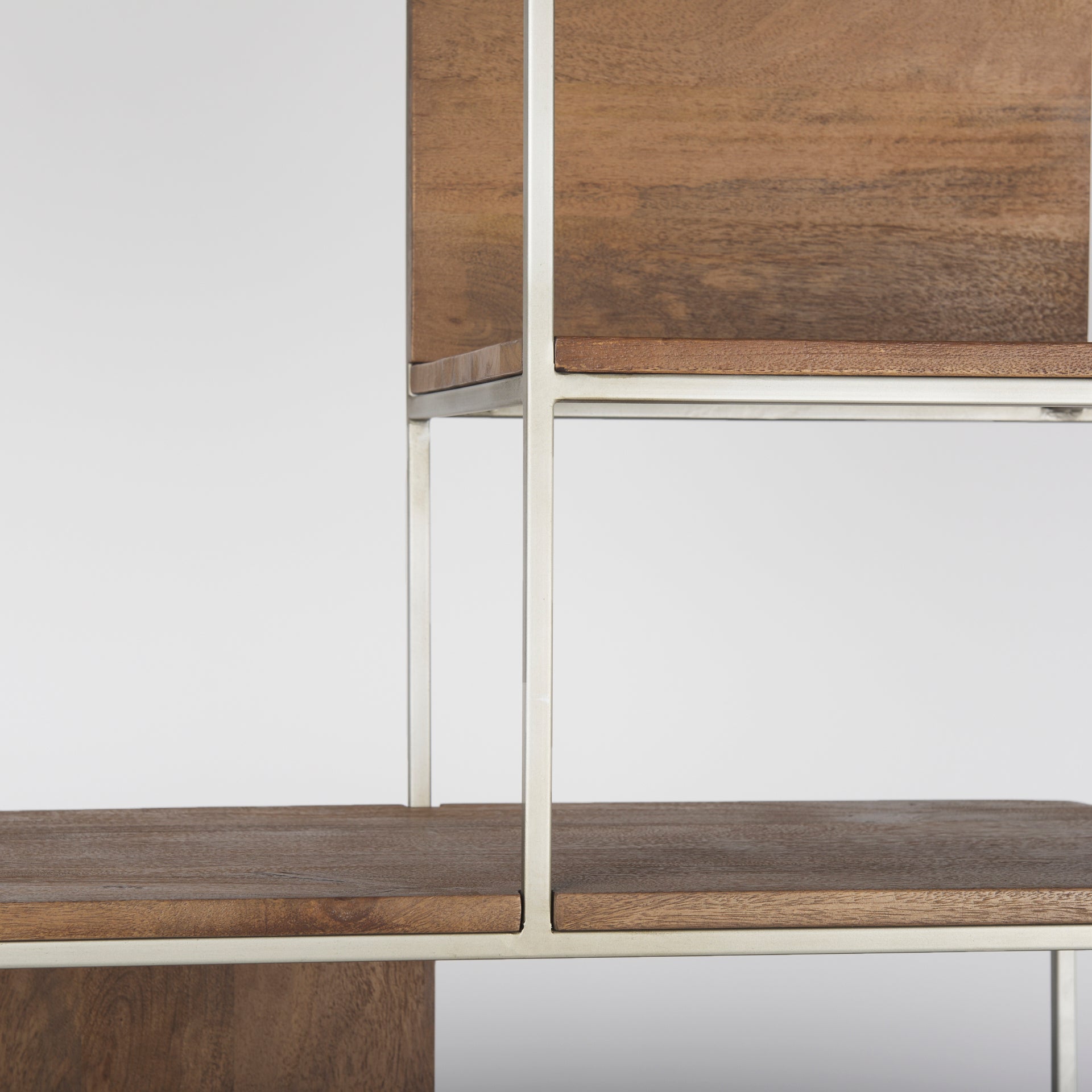 Morris III 6-Tier Mango Wood Shelving Unit with Metal Frame