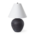 Marvin Black Ceramic Table Lamp with White Drum Shade