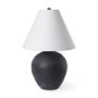 Marvin Black Ceramic Table Lamp with White Drum Shade