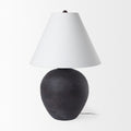 Marvin Black Ceramic Table Lamp with White Drum Shade