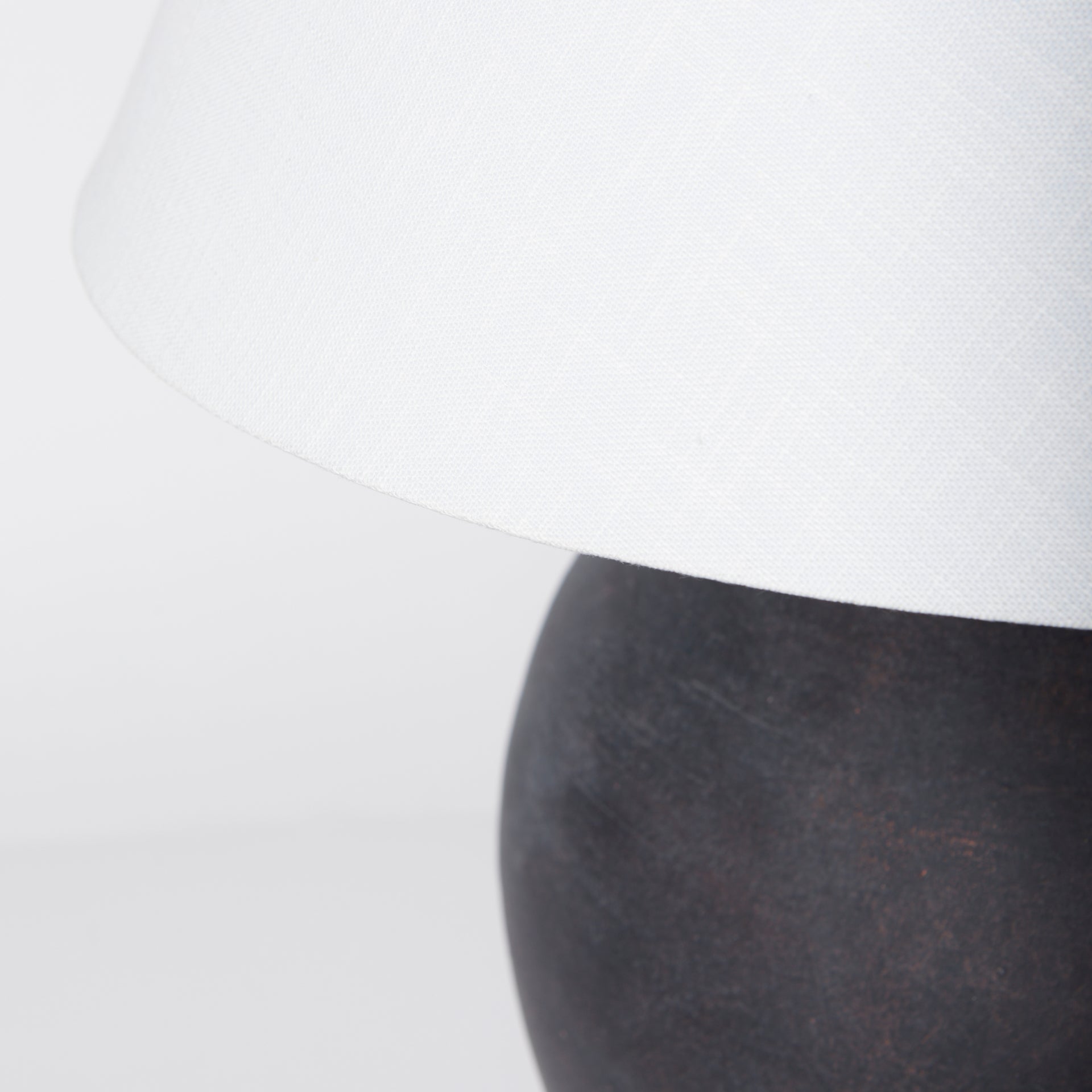 Marvin Black Ceramic Table Lamp with White Drum Shade