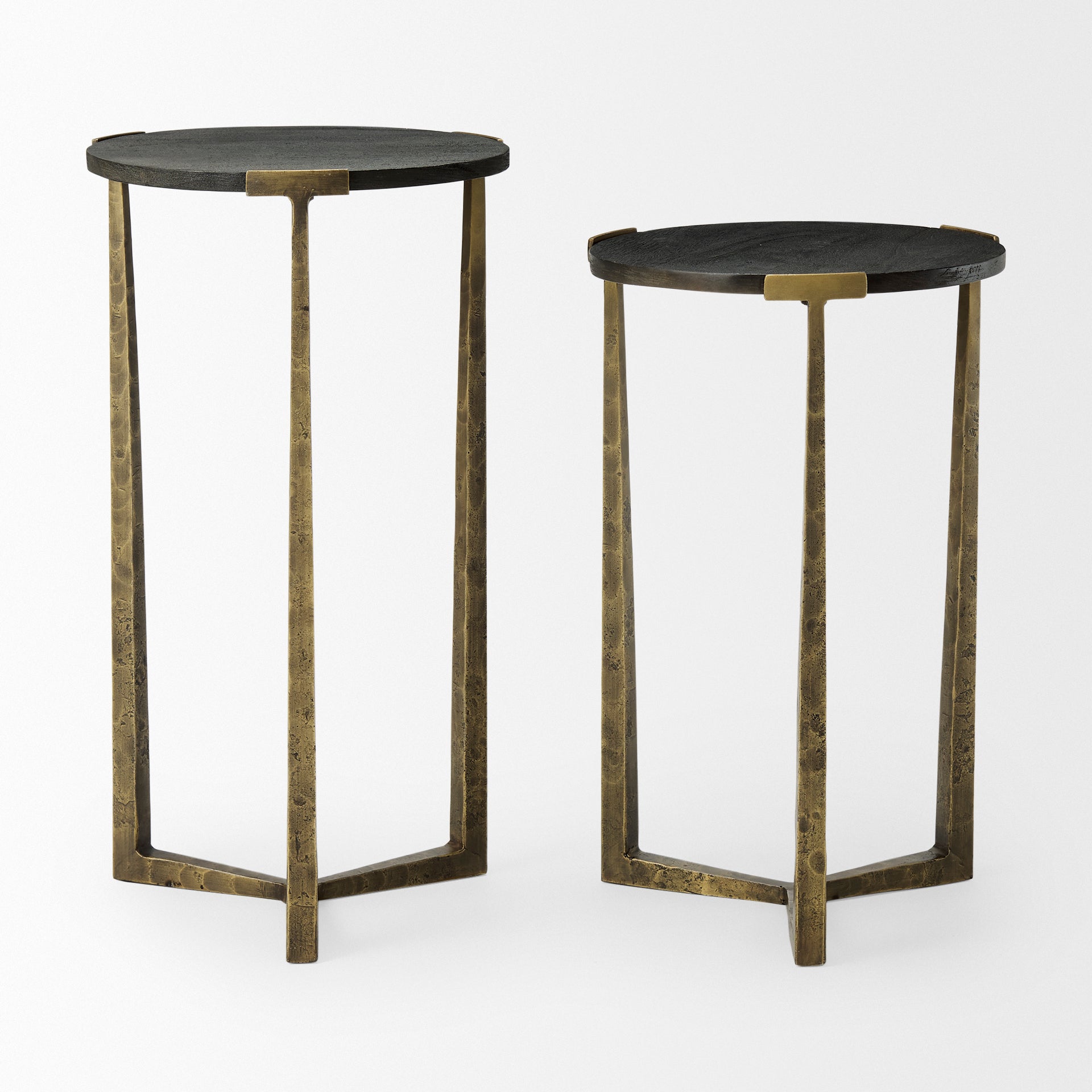 Atticus Black Wood Nesting Accent Tables Set of Two