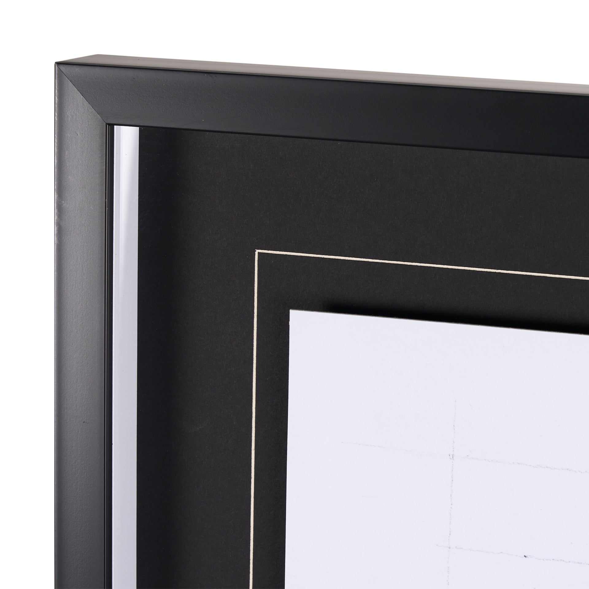 Hand-Embellished Guitar Framed Art Print Monochrome Matted Glass