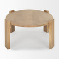 Evelyn Solid Mango Wood Oblong Coffee Table Light Brown Finish