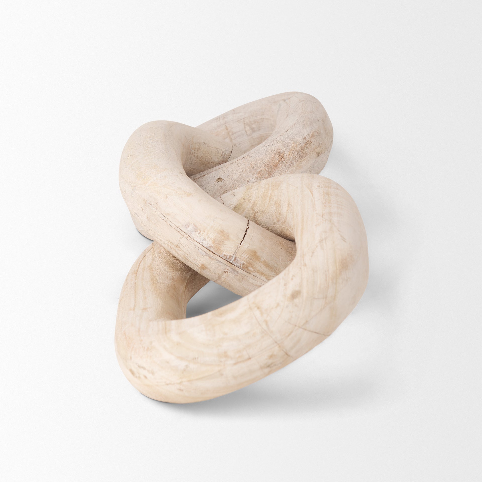 Tayla Large Blonde Wood Chain Link Decorative Accent Sculpture