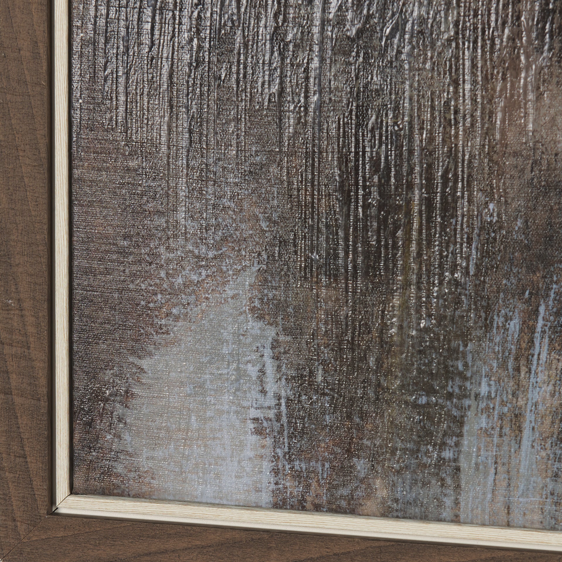 Morning Mist Hand-Embellished Textured Framed Canvas Wall Art