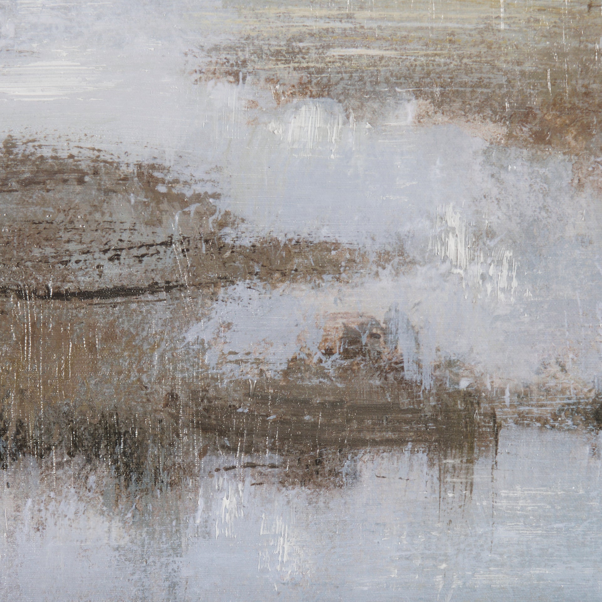 Morning Mist Hand-Embellished Textured Framed Canvas Wall Art