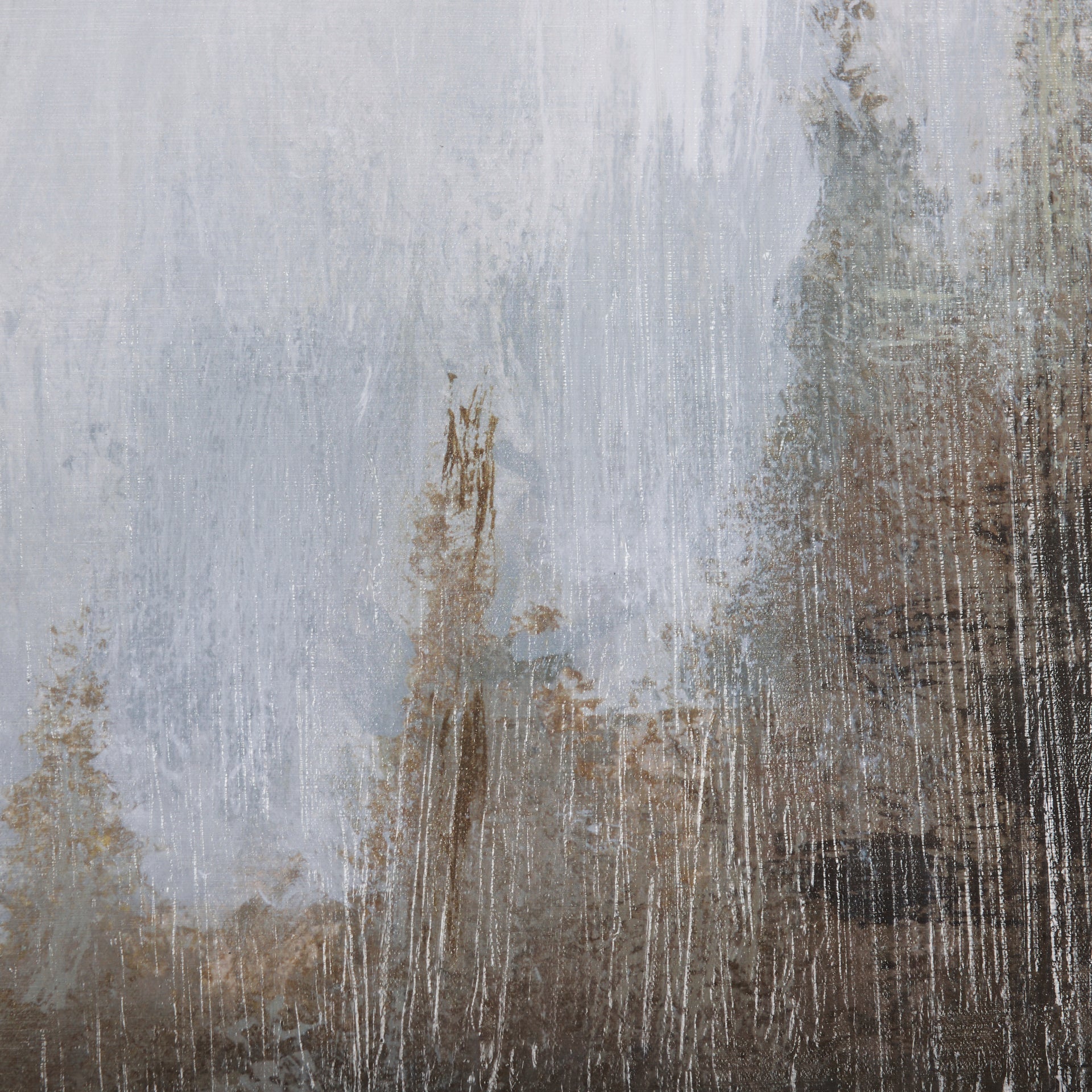 Morning Mist Hand-Embellished Textured Framed Canvas Wall Art