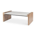Athens Rectangular Mango Wood Coffee Table with White Marble Top