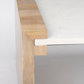 Athens Rectangular Mango Wood Coffee Table with White Marble Top