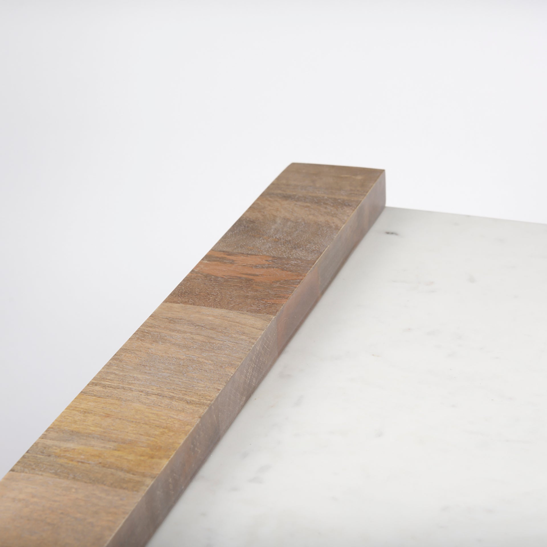 Athens Rectangular Mango Wood Coffee Table with White Marble Top