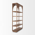 Bela Arched Mango Wood Shelving Unit, 5-Tier Medium Brown Finish