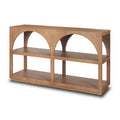 Bela Arched Mango Wood Shelving Unit, 5-Tier Medium Brown Finish