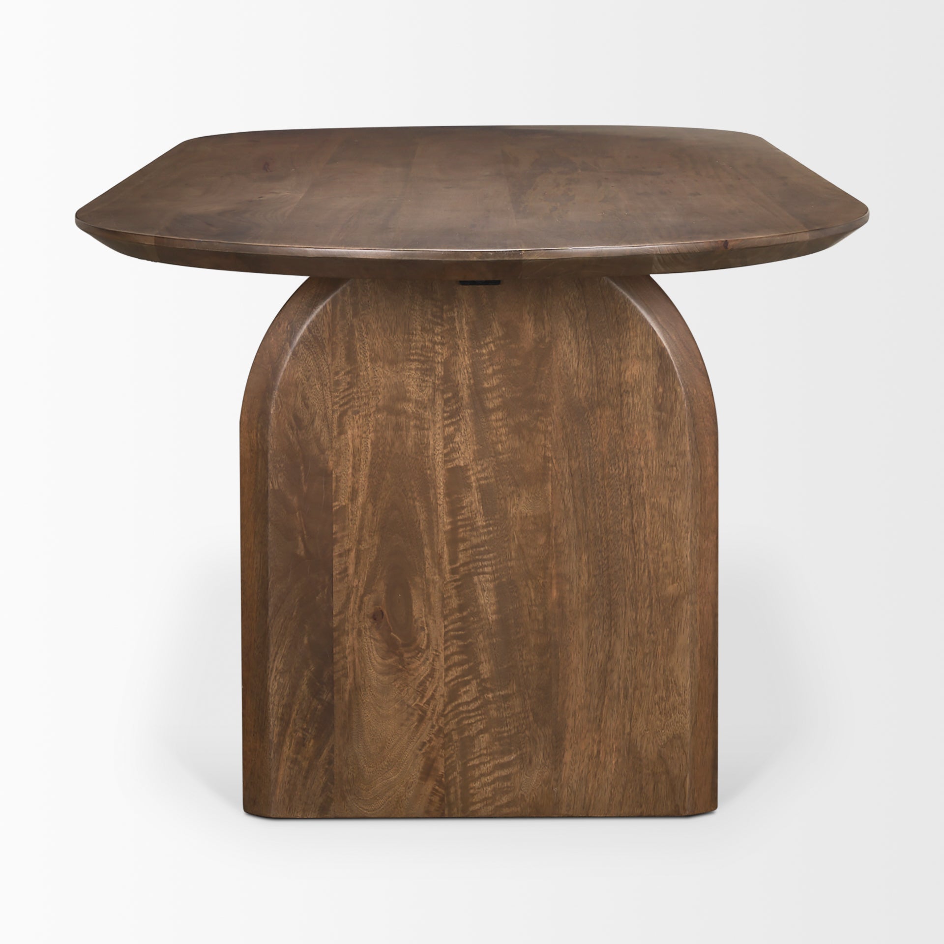 Isla Oval Dining Table w/Dark Brown Wood Top & Arched Legs - Calgary Furniture Store