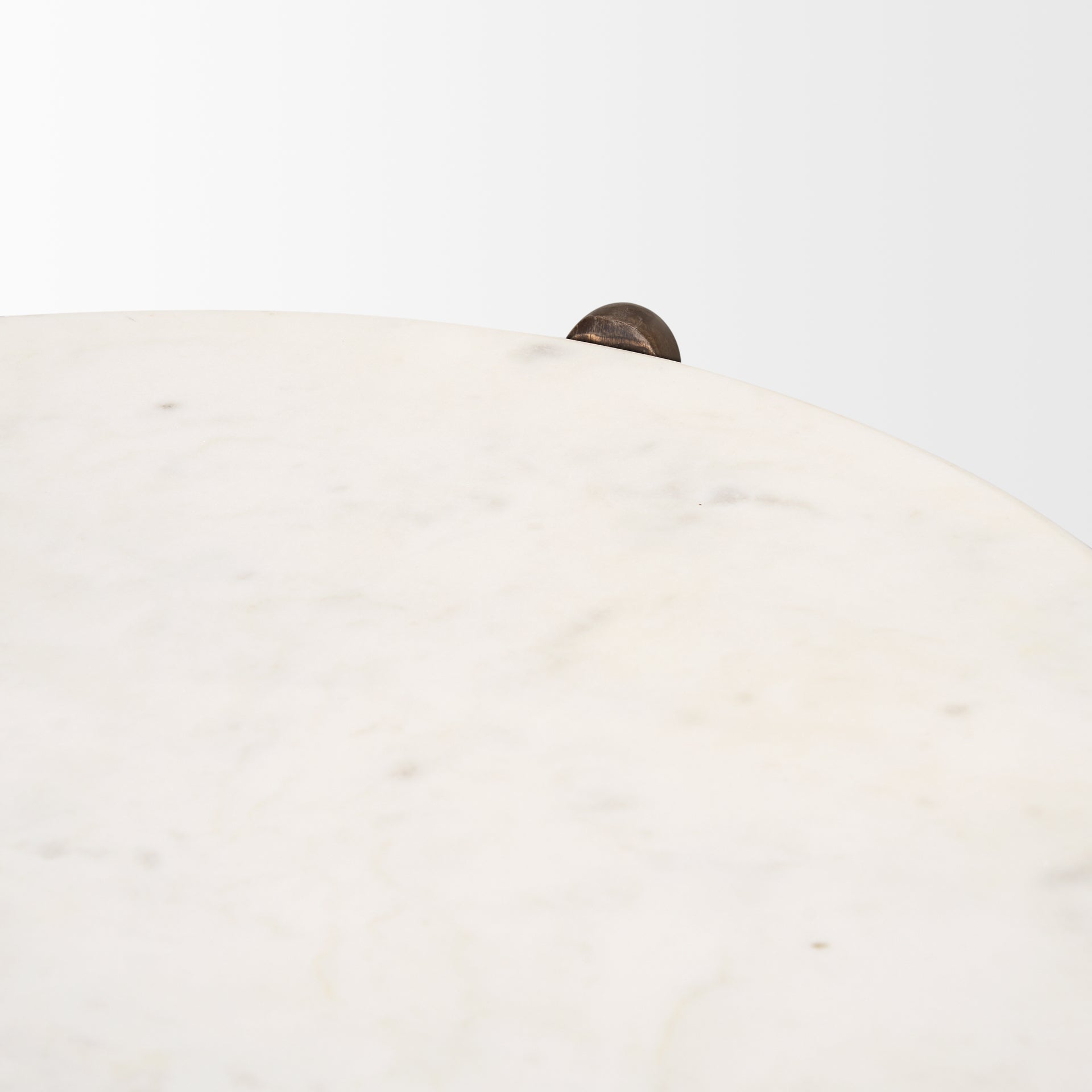 Rumer Dark Brown Mango Wood Side Table White Marble Top