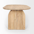 Isla Oval Dining Table w/Light Brown Wood Top & Arched Legs - Calgary Furniture Store