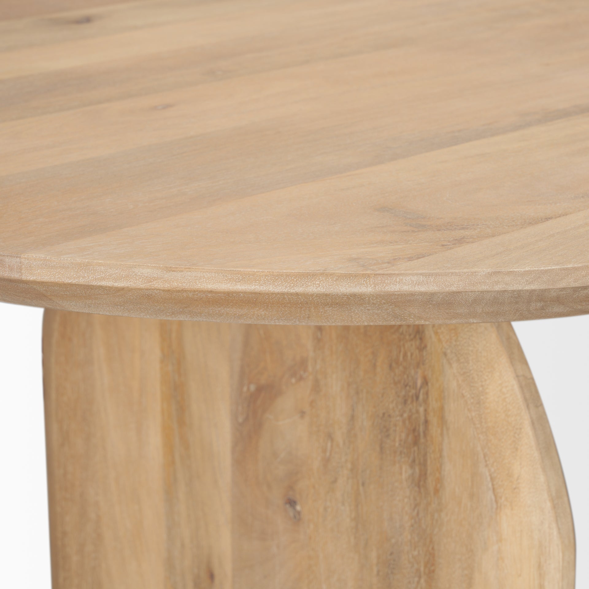 Isla Oval Dining Table w/Light Brown Wood Top & Arched Legs - Calgary Furniture Store