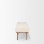Shae Brown Wood w/ Oatmeal Fabric Bench - Calgary Furniture Store