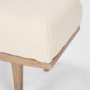 Shae Brown Wood w/ Oatmeal Fabric Bench - Calgary Furniture Store