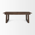Takota Dark Brown Rectangular Oak Dining Table with Birch Legs