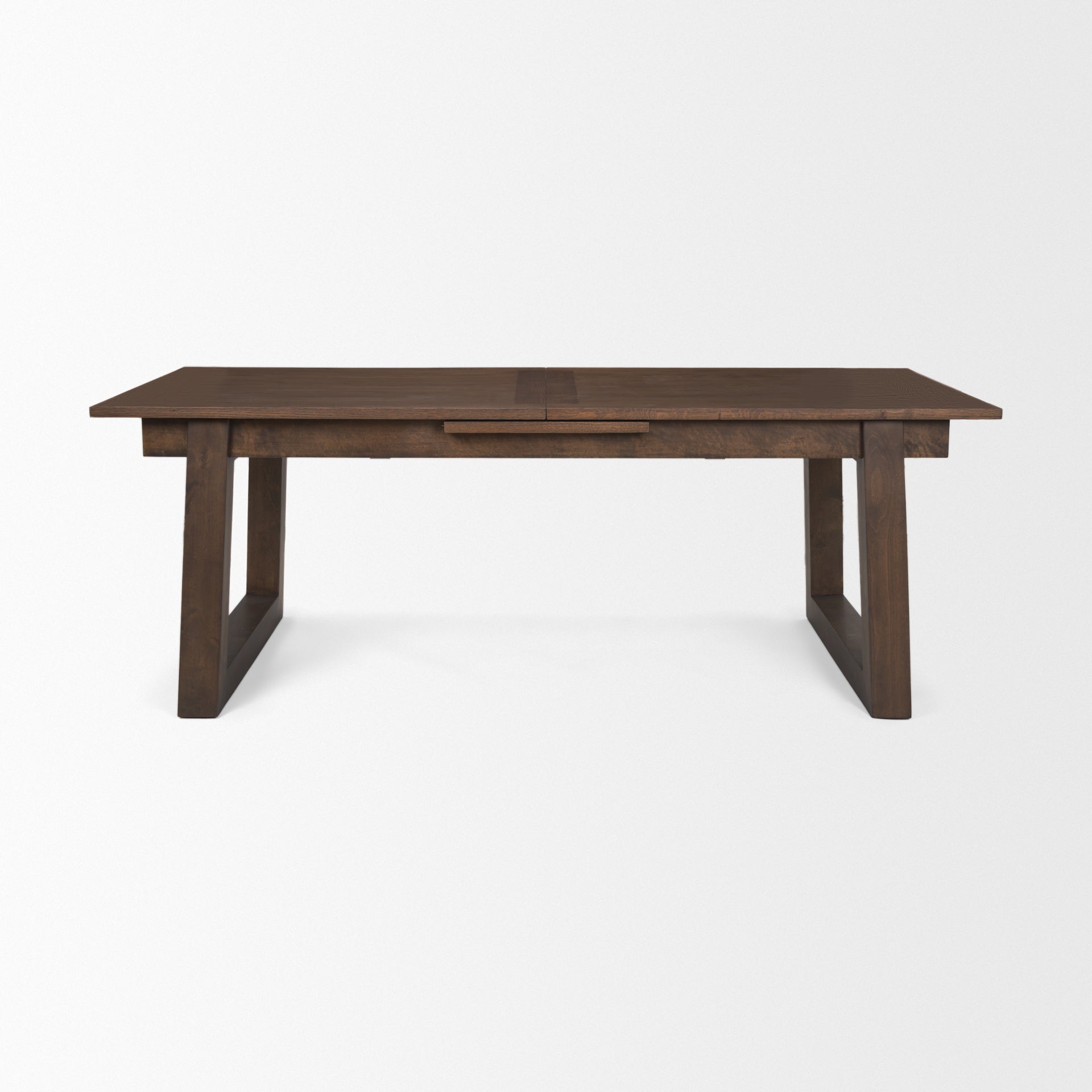 Takota Dark Brown Rectangular Oak Dining Table with Birch Legs