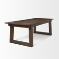 Takota Dark Brown Rectangular Oak Dining Table with Birch Legs