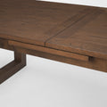 Takota Dark Brown Rectangular Oak Dining Table with Birch Legs