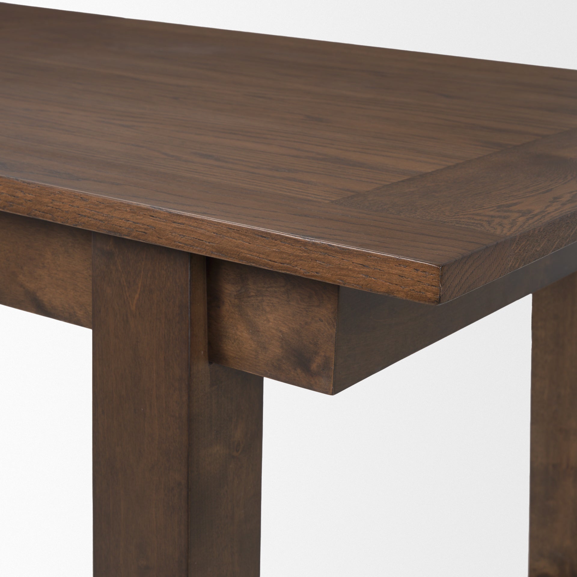Takota Dark Brown Rectangular Oak Dining Table with Birch Legs