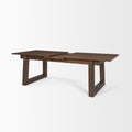 Takota Dark Brown Rectangular Oak Dining Table with Birch Legs