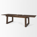 Takota Dark Brown Rectangular Oak Dining Table with Birch Legs