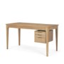 Tino Light Brown Oak Wood w/ 4 Drawers Desk - Calgary Furniture Store
