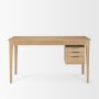 Tino Light Brown Oak Wood w/ 4 Drawers Desk - Calgary Furniture Store