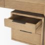 Tino Light Brown Oak Wood w/ 4 Drawers Desk - Calgary Furniture Store