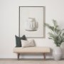 Shae Brown Wood w/ Oatmeal Fabric Bench - Calgary Furniture Store