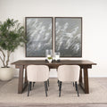 Takota Dark Brown Rectangular Oak Dining Table with Birch Legs