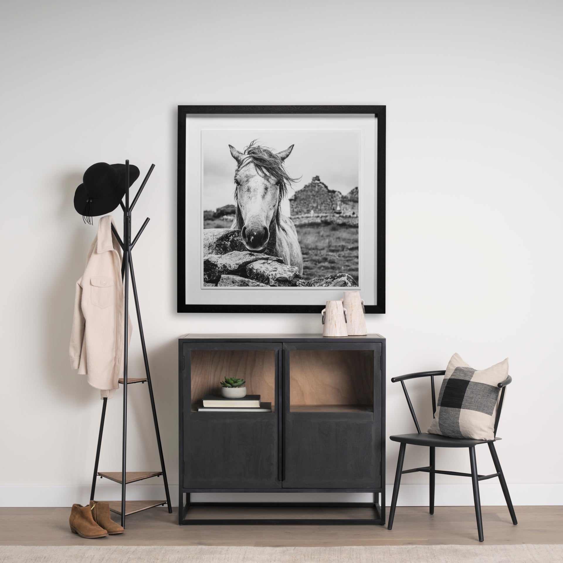 Ireland Black and White Framed Photo Print Matted Under Glass