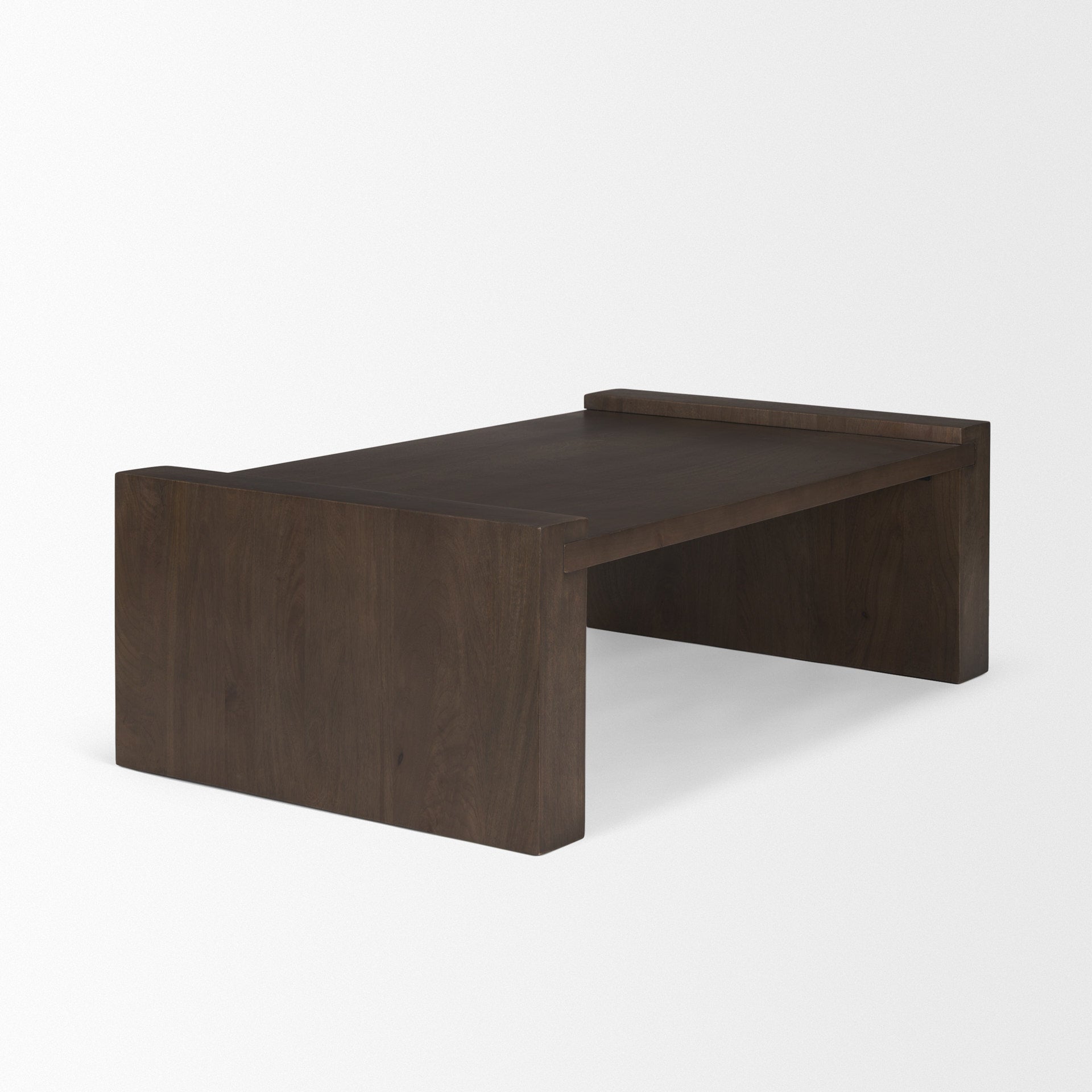 Wesson Dark Brown Wooden Rectangular Coffee Table - Calgary Furniture Store