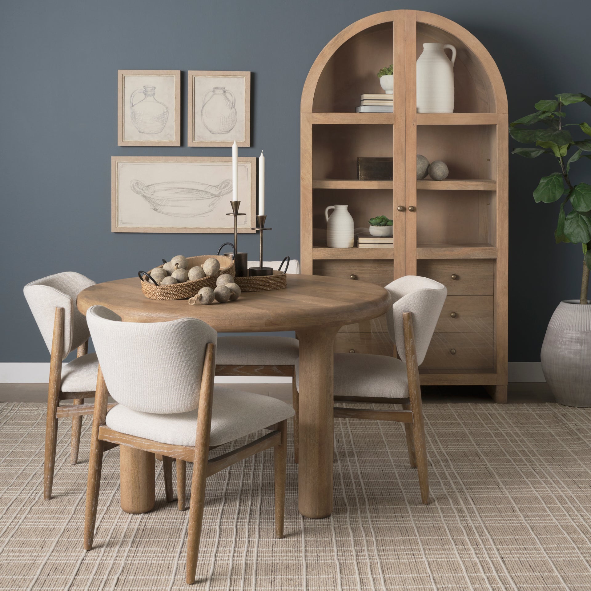 Suri Arched Curio Cabinet - Calgary Furniture Store