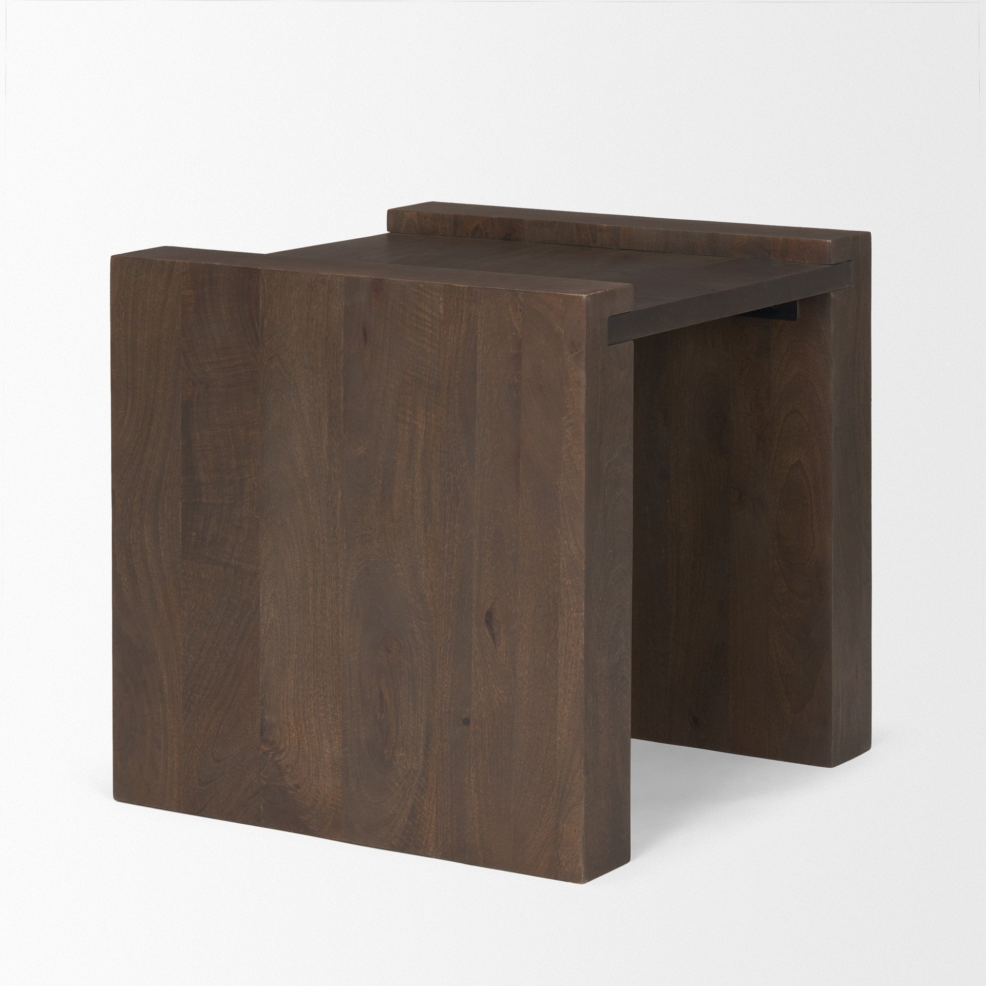 Wesson Solid Mango Wood Dark Brown Minimalist Accent Table