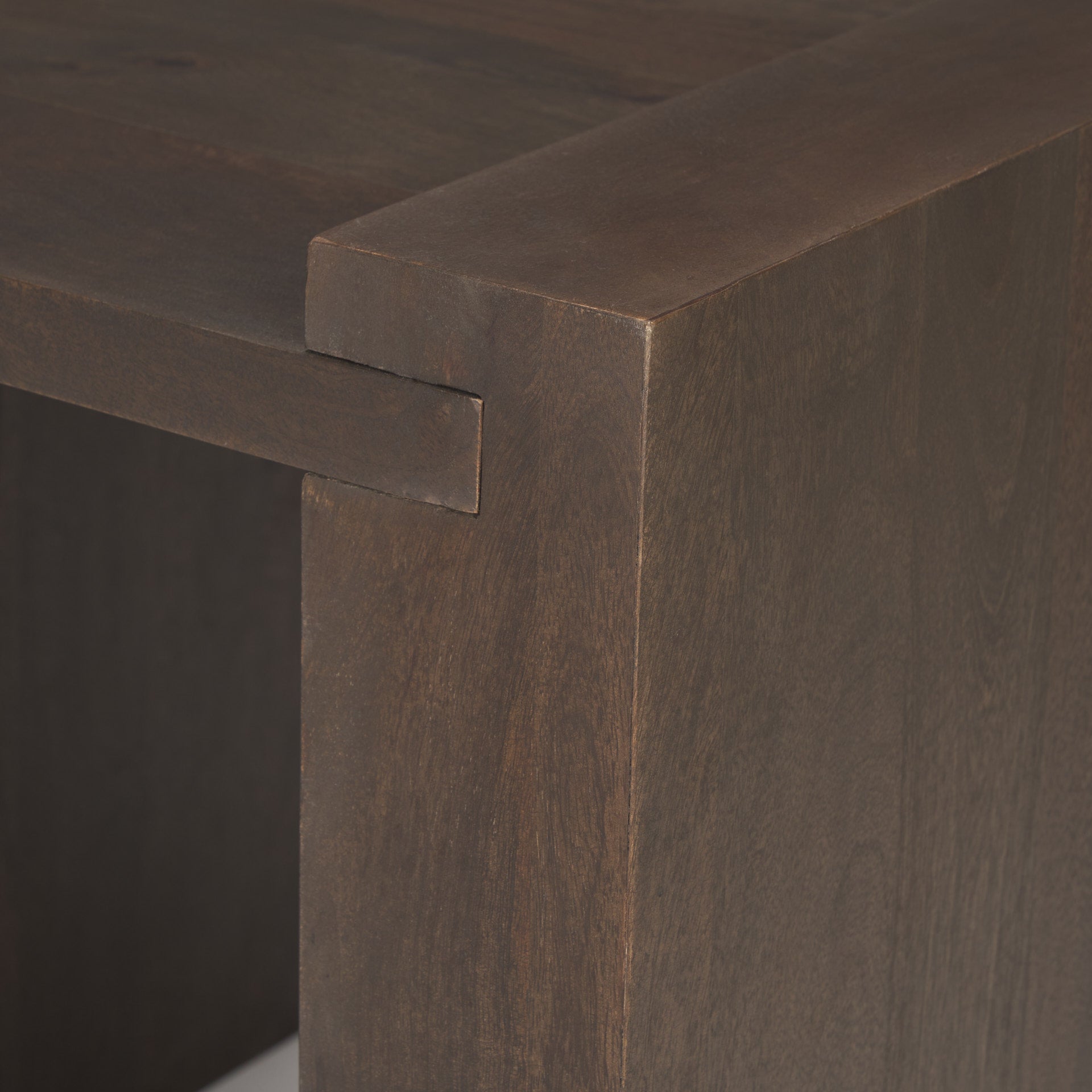 Wesson Solid Mango Wood Dark Brown Minimalist Accent Table
