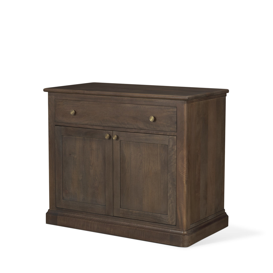 Baron Dark Brown Solid Wood w/ Antique Knobs 2-Door Accent Cabinet - Calgary Furniture Store