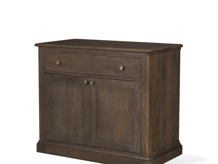 Baron Dark Brown Solid Wood w/ Antique Knobs 2-Door Accent Cabinet - Calgary Furniture Store