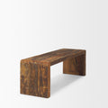 Estelle Rustic Brown Reclaimed Wood Bench - Calgary Furniture Store