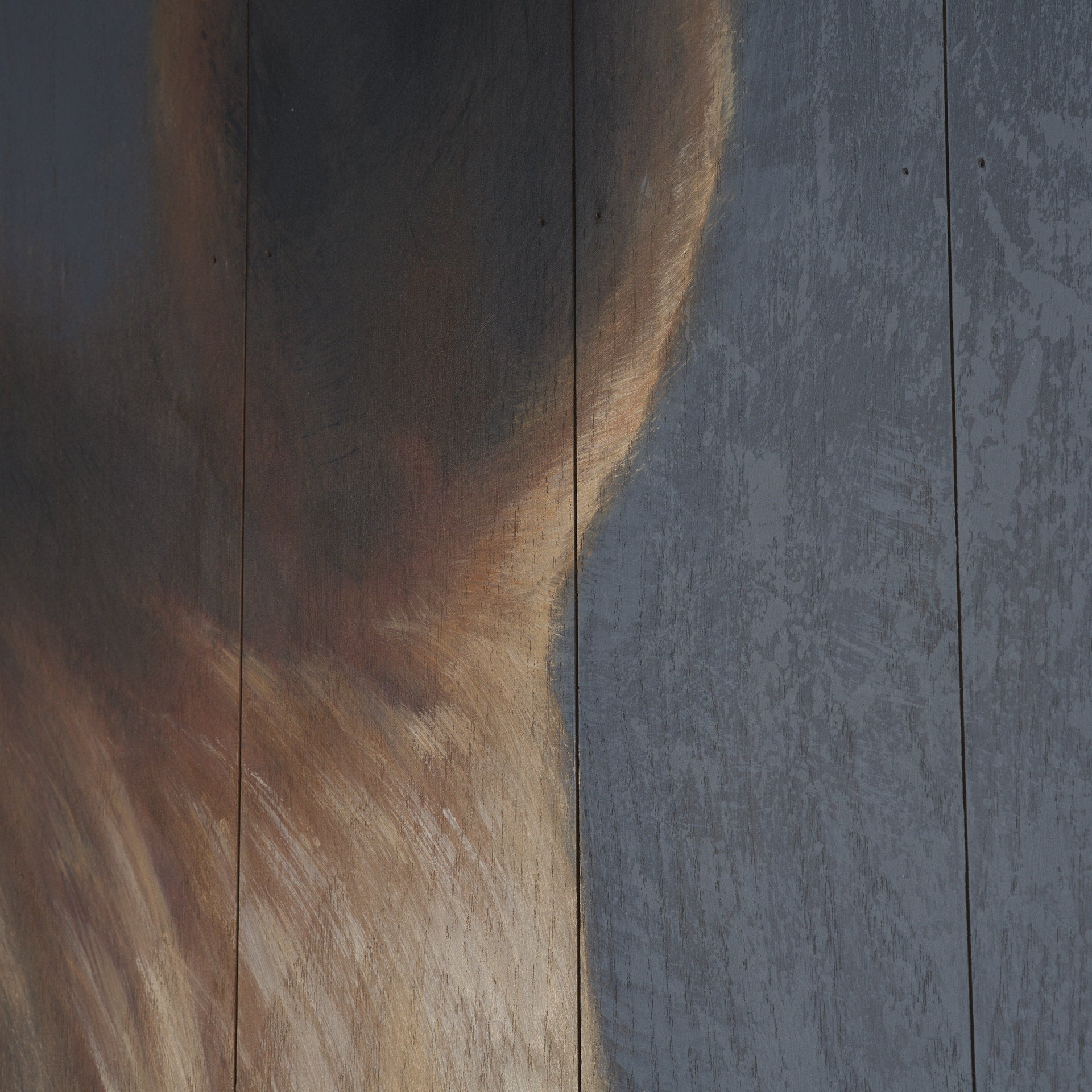 Hennessy 24x68 Hand-Painted Brown Horse Oil Painting on Wood Panel